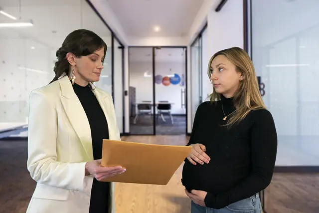 Workplace meeting related to pregnancy discrimination and retaliation protections in California